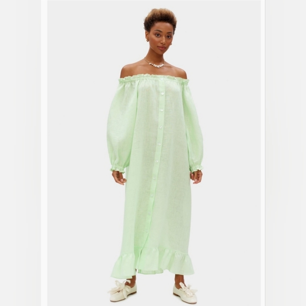 Sleeper lime green lounge dress,  one size - Picture 3 of 10